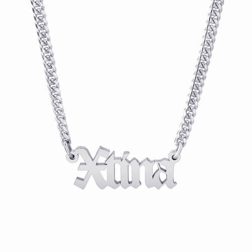 Custom nameplate jewelry wholesale jewelry supplies online personalized name necklace with cuban chain vendor china